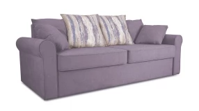 Диван «Шерри» Neo 09 (рогожка) фиолетовый , подушки Tiffani vanilla sky (шинил) ванильное небо
